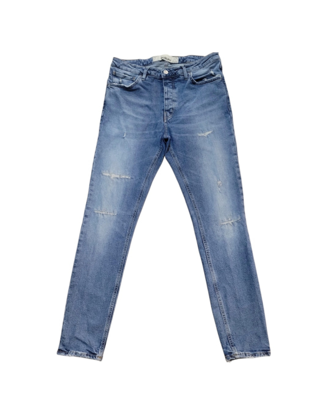 Haikure Cleveland Crop Distressed Comfortable Women's Blue Jeans Size 35/30